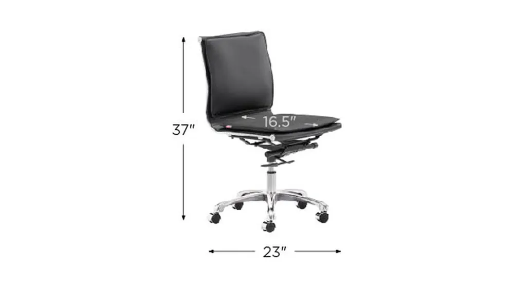 Lider Plus Armless Office Chair Dimensions