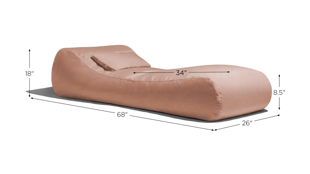 Lunsford Outdoor Bean Bag Sun Lounger with Cover Dimensions