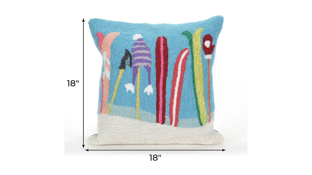 Liora Manne Frontporch Gone Skiing Pillow Dimensions