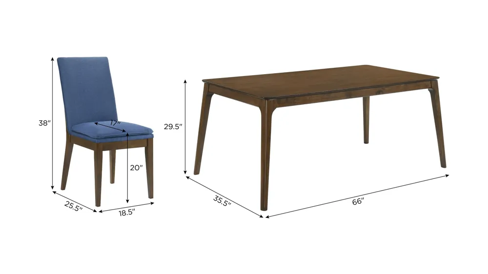 Maggie 5-pc. Dining Set Dimensions