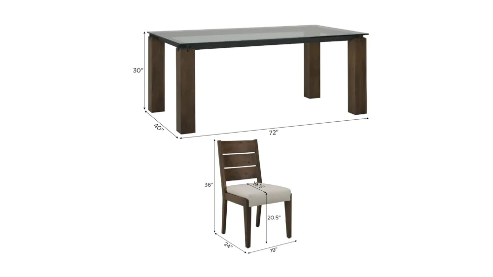 Loft 5-pc. Dining Set Dimensions