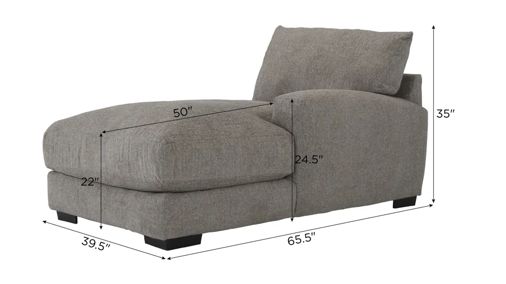 Carter Right-Arm-Facing Chaise Dimensions