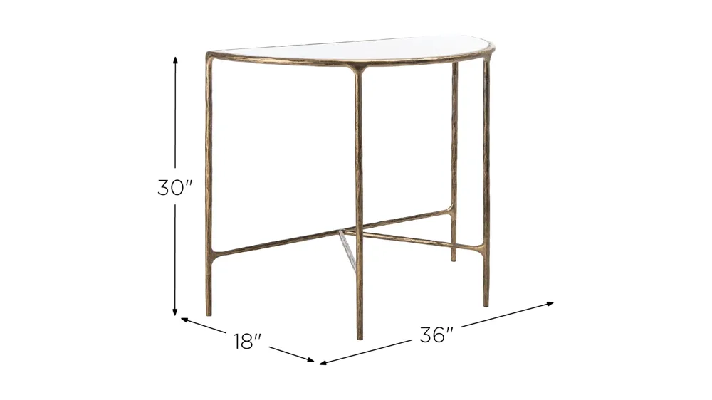 Sadie Forged Metal Console Table Dimensions