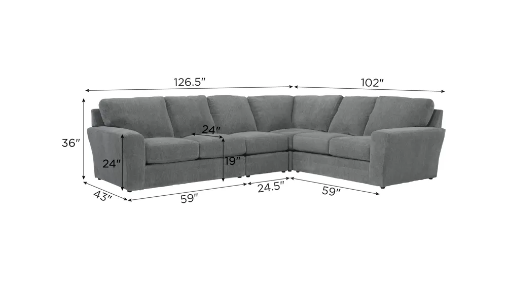 Kristoff 4-pc. Sectional Dimensions