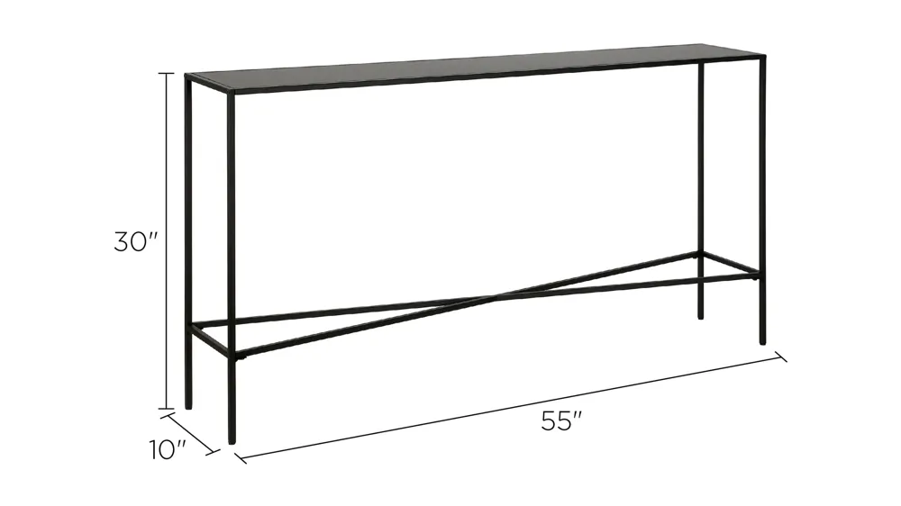 Edena Rectangular Accent Table with Metal Tabletop Dimensions