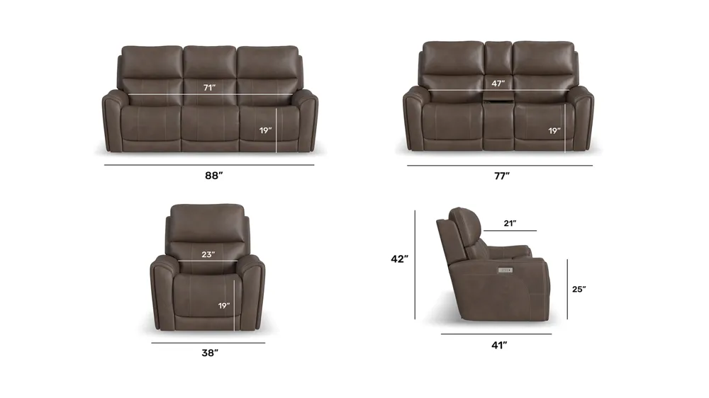 Calvin Living Room Set Dimensions