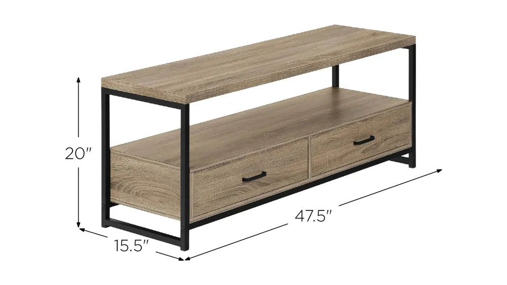 48" Monarch Storage TV Stand Dimensions