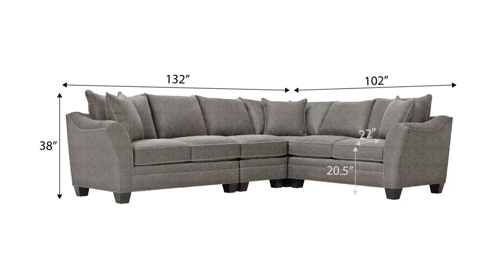 Foresthill 4-pc. Loveseat Sectional Sofa Dimensions