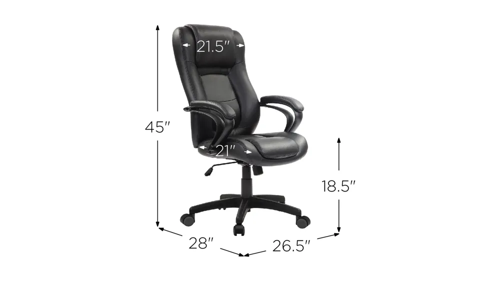 Pembroke Extended Height Office Chair Dimensions