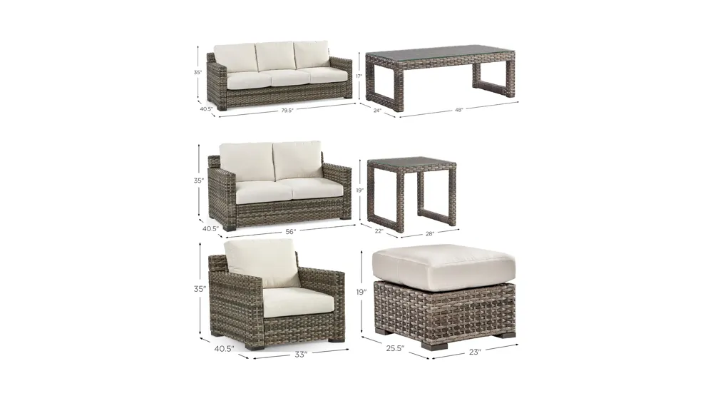 New Java 6-pc. Outdoor Seating Dimensions