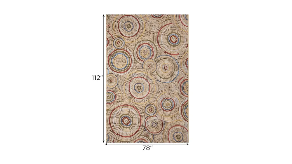 Marina Basket Circles Indoor/Outdoor Area Rug Dimensions