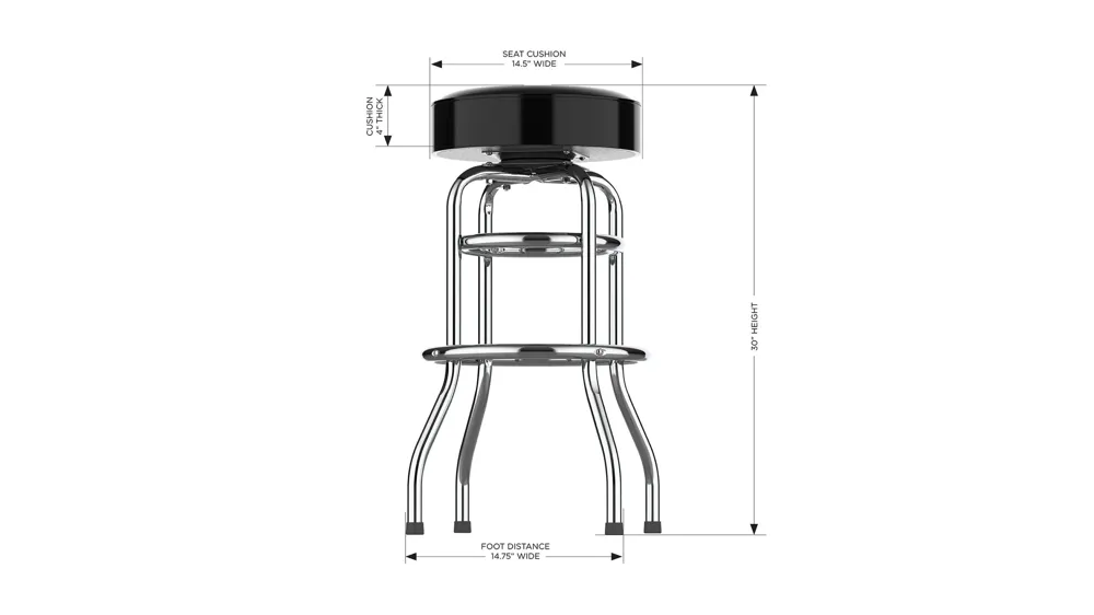 NFL Backless Swivel Bar Stool Dimensions