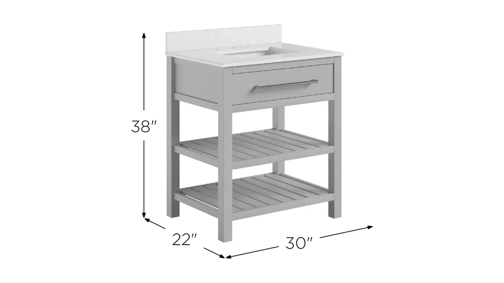 Minneapolis 30" Bathroom Vanity Dimensions