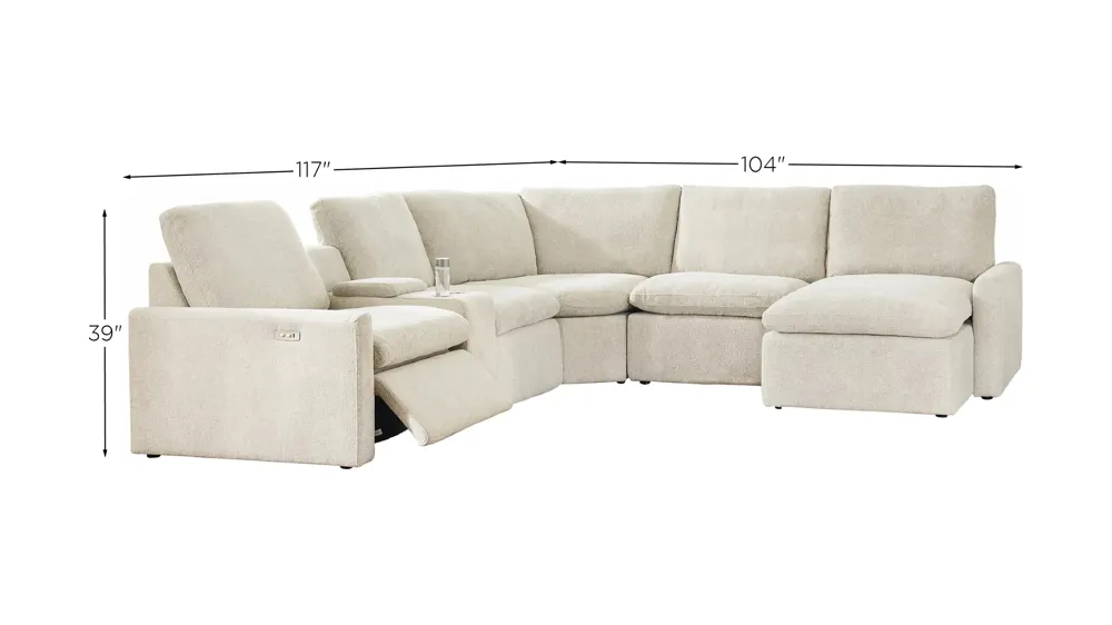 Hartsdale 6-Pc Power Sectional Dimensions