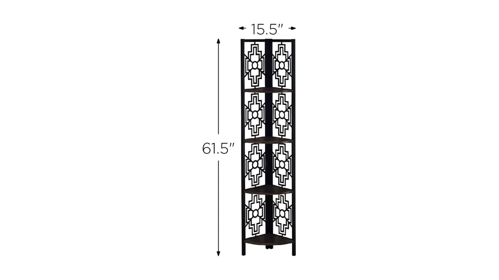 Noe Metal Corner Bookcase Dimensions