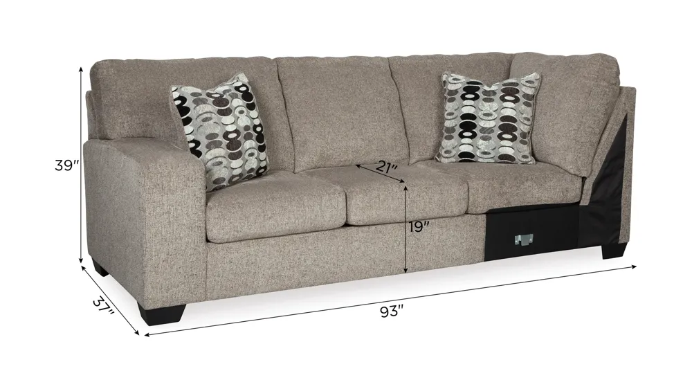 Ballinasloe Left Arm Facing Sofa Dimensions
