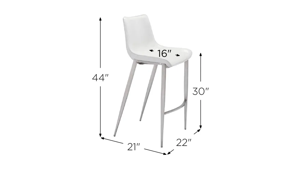 Magnus Bar Stool: Set of 2 Dimensions