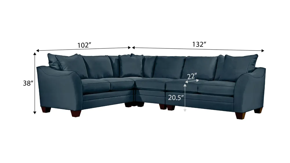 Foresthill 4-pc. Loveseat Sectional Sofa Dimensions
