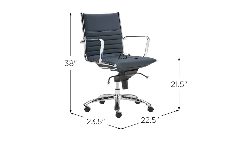 Dirk Low Back Office Chair Dimensions