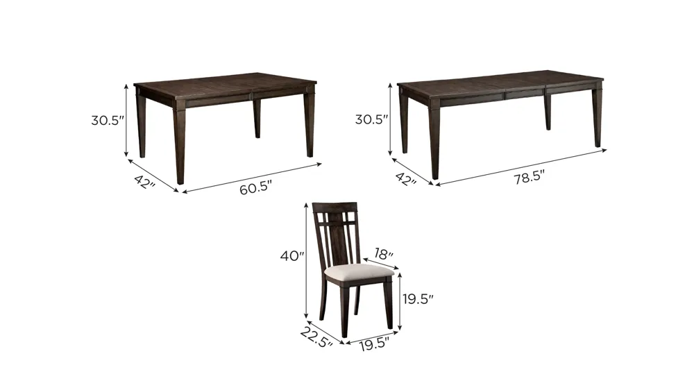 Sheffield 5-pc Dining Set Dimensions