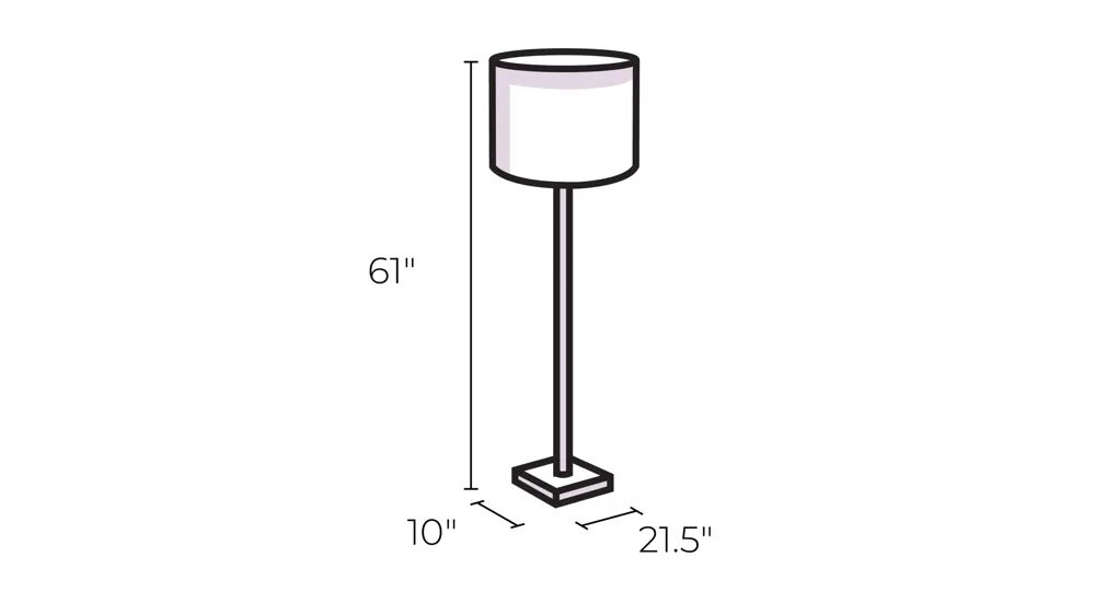 Clara 2-Light Floor Lamp Dimensions