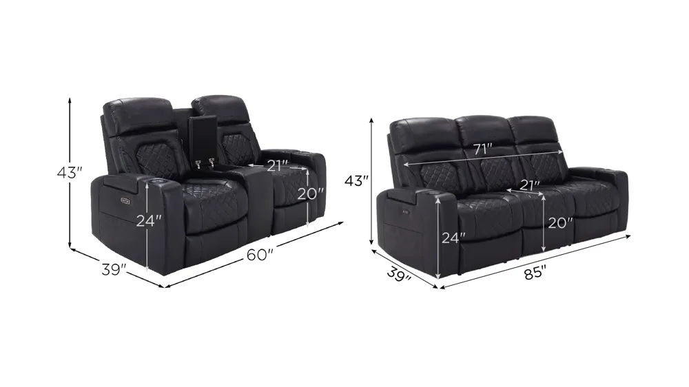 Jordyn Living Room Set Dimensions