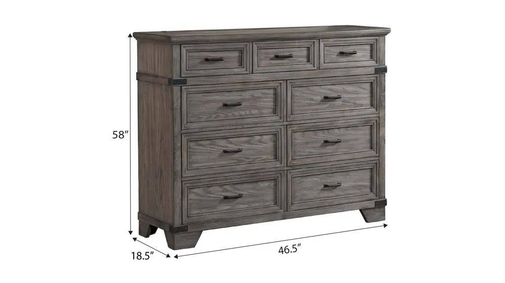 Forge 9-Drawer Bedroom Chesser Dimensions