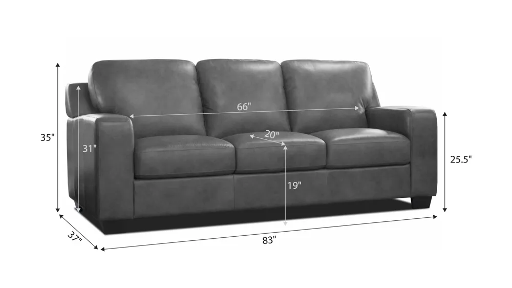 Bari Leather Queen Sleeper Dimensions