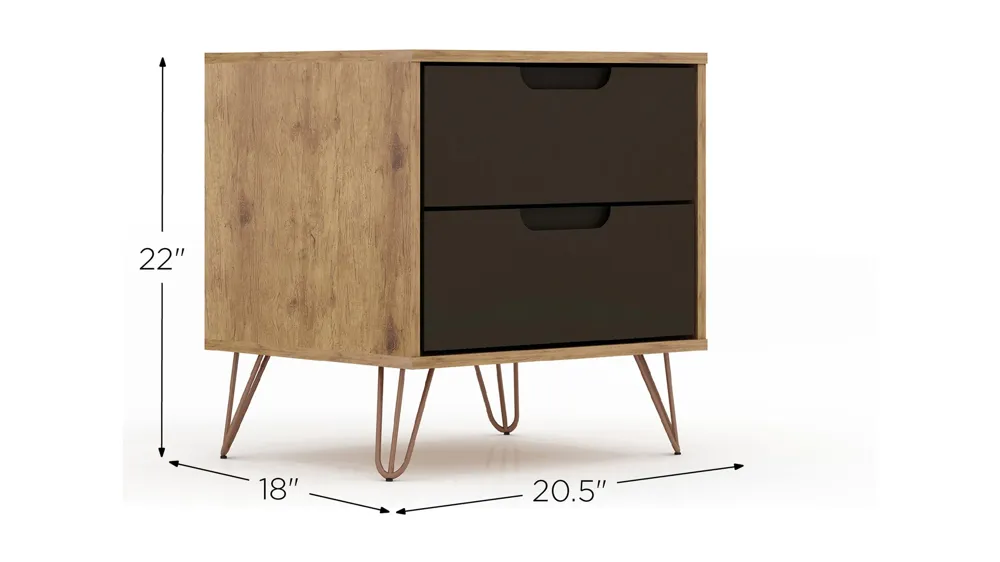Rockefeller 2 Drawer Nightstand Dimensions