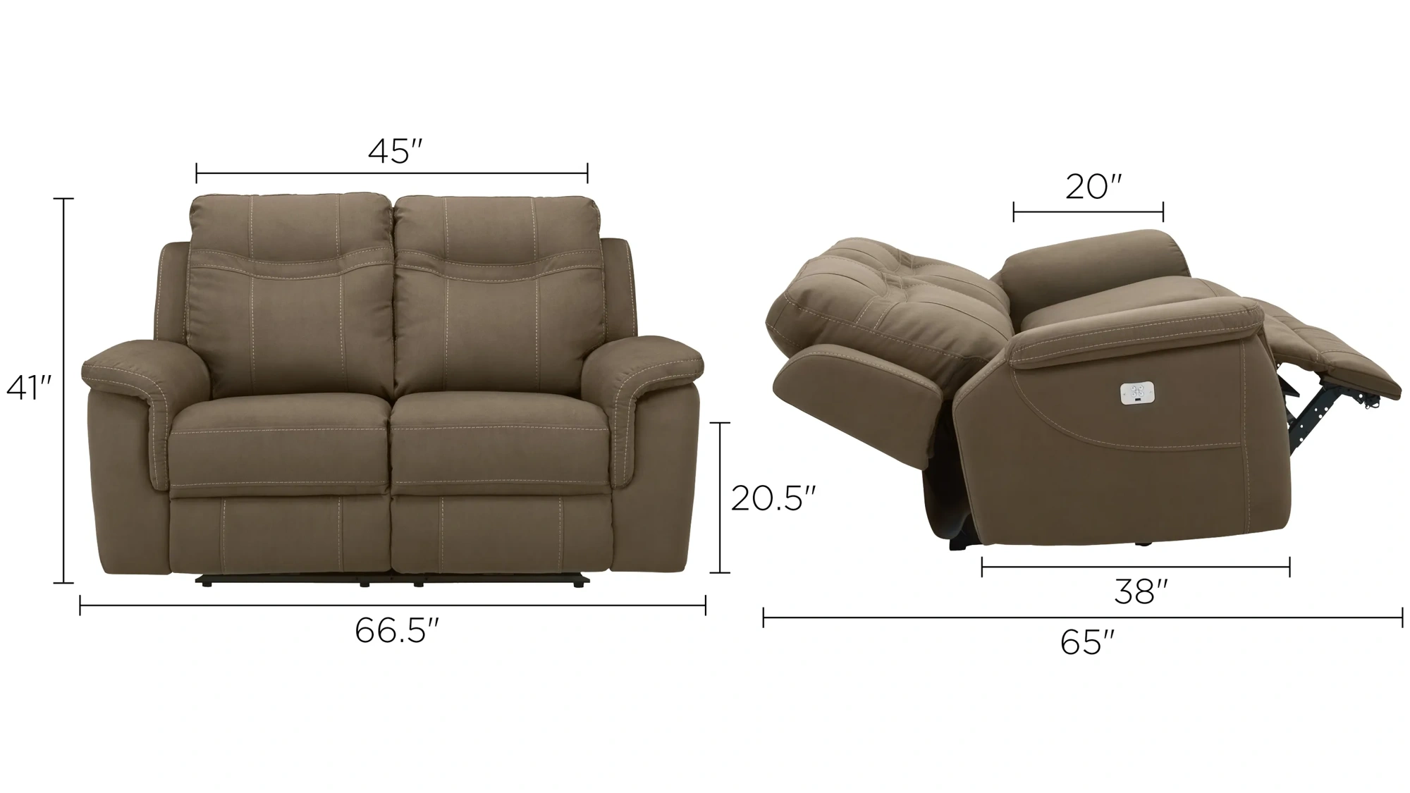Stanfield Microfiber Power-Reclining Loveseat w/ Power Headrest 