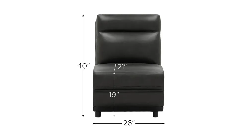 Ace Armless Power Recliner w/ Power Headrest Dimensions