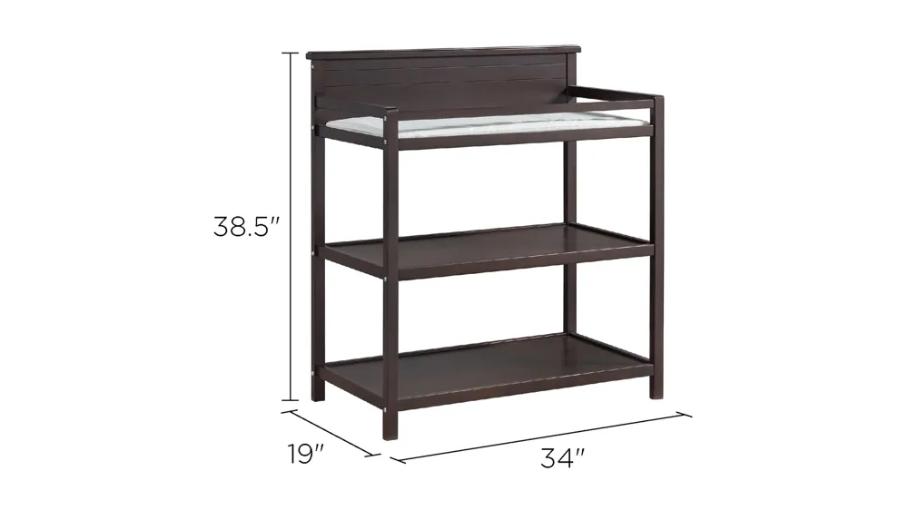 Harper Changing Station with Pad Dimensions