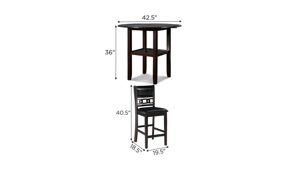 Millie 3-pc. Counter Dining Set Dimensions