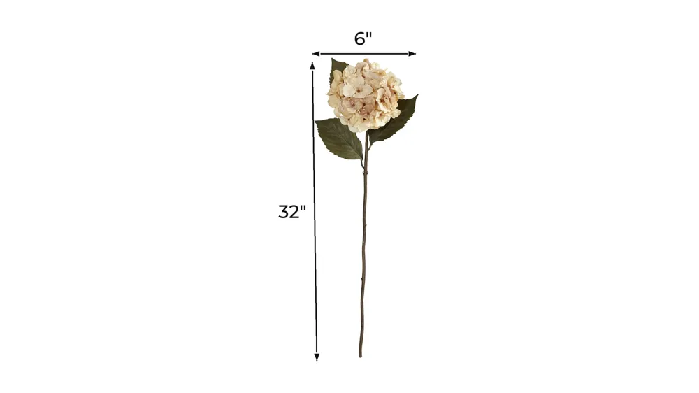32in. Hydrangea Artificial Flower (Set of 6) Dimensions