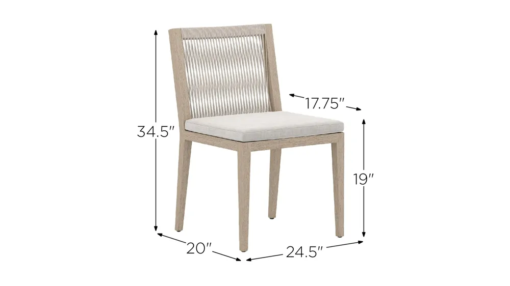 Sherwood Outdoor Dining Side Chair Dimensions