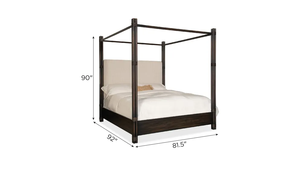 Retreat Pole Rattan Poster Bed w/Canopy Dimensions
