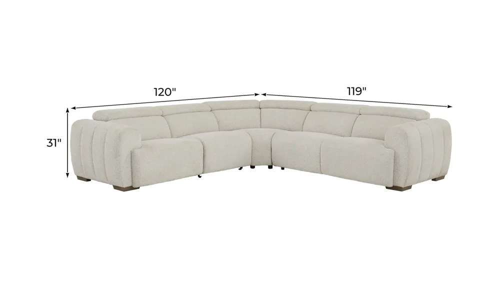 Elton 4-pc. Dual Power Sectional Dimensions