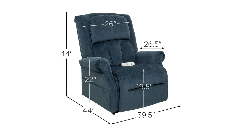 Barett Power Lift Recliner w/ Heat & Massage Dimensions