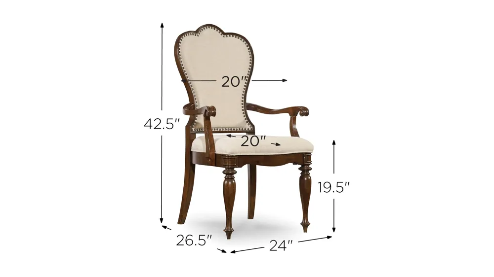 Leesburg Upholstered Arm Chair - Set of 2 Dimensions