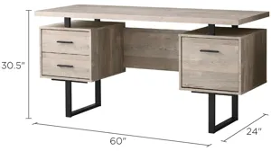 Grover Computer Desk with Floating Desktop