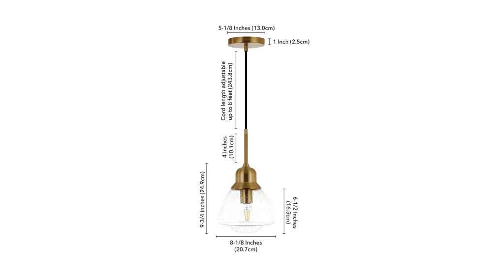 Casey Pendant Dimensions