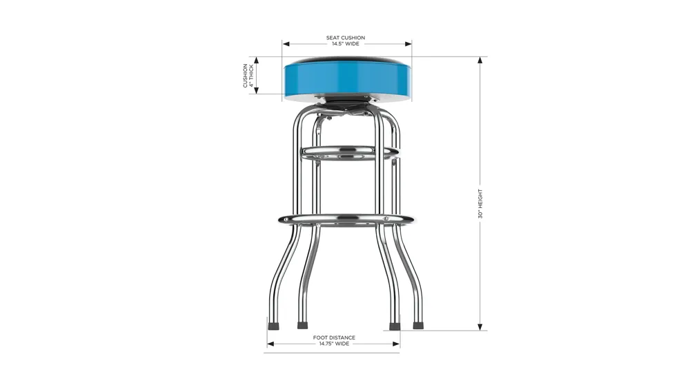 MLB Backless Swivel Bar Stool Dimensions
