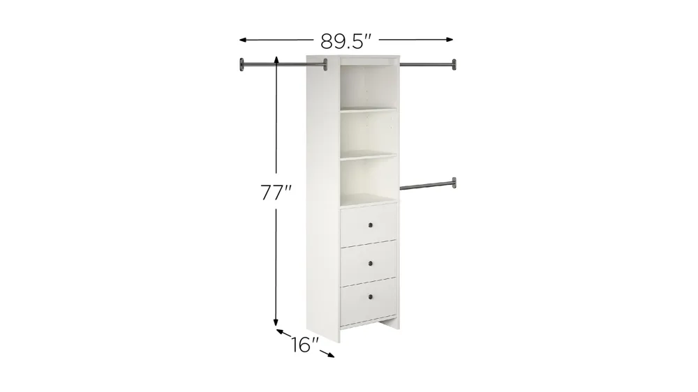 Systembuild Beckett Closet Storage Organizer Dimensions