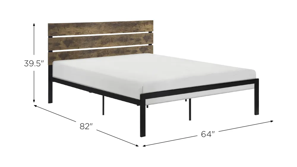 Raina Metal And Wood Platform Bed Dimensions