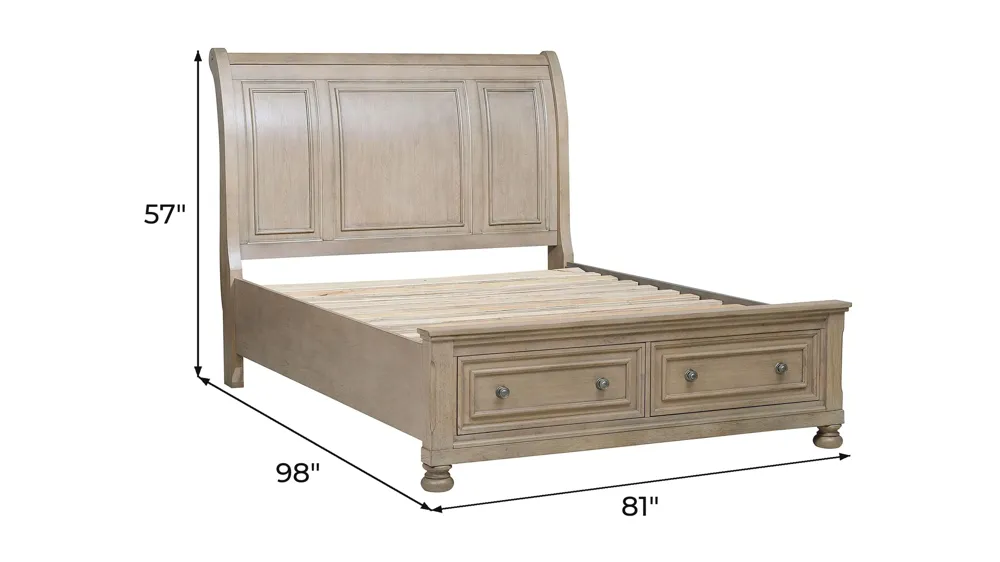 Donegan Sleigh Platform Storage Bed Dimensions