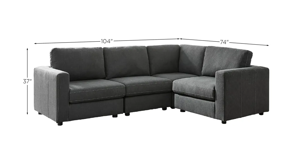 Candela 4-Piece Sectional Dimensions