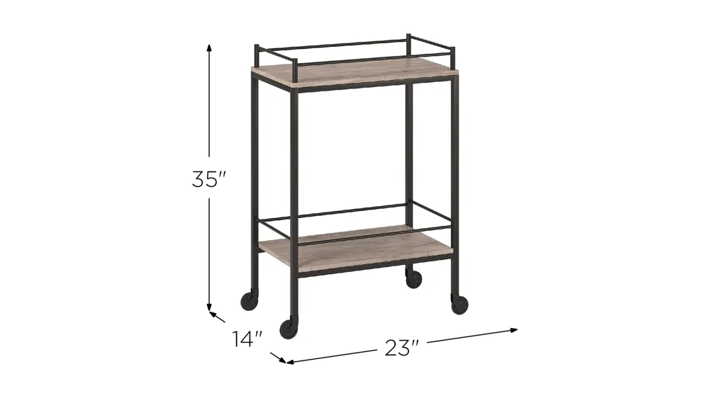 Barnes Brook Bar Cart Dimensions