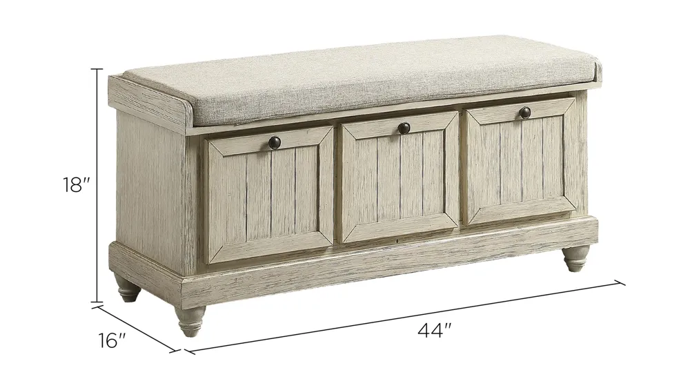 Hakea Upholstered Storage Bench Dimensions