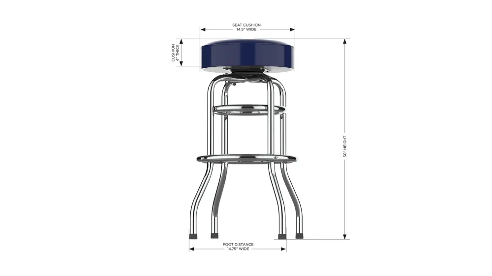 NFL Backless Swivel Bar Stool Dimensions