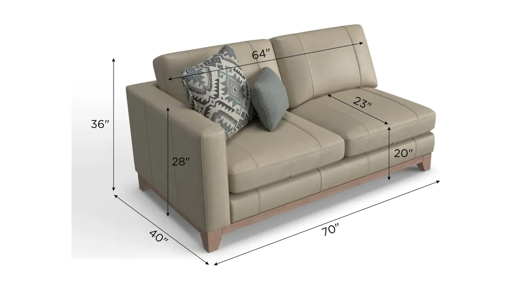 Ryland Left Arm Facing Loveseat Dimensions